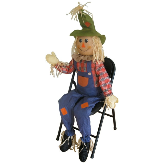 "63"" Large Scarecrow Sitter for Yard Decorating, Fall Halloween Autumn