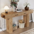 thumbnail image 1 of 63" Long Console Table for Entryway, Holaki Console Table with Charging Station and 2 Drawer, Wooden Rectangular Sofa Table Behind Couch, Farmhouse Entryway Table for Hallway Living Room Entrance, 1 of 10