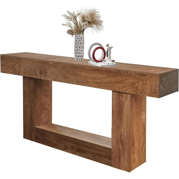 63" Long Console Table for Entryway, Mid-Century Modern Wood Rectangular Sofa Table Behind The Couch, Entryway Tables for Entrance, Hallway, Living Room, Foyer