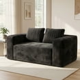 thumbnail image 1 of 63" Loveseat Sofa Couch,Cloud 2 Seater Boneless Couch,Deep Seat Corduroy Sofa,Modern Compressed Sofa Small Couches for Small Spaces,Apartement,Gray, 1 of 7