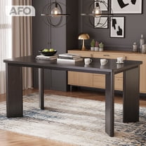 AFO 63" Modern Dining Table for 8, Solid Wood Rectangular Dining Table for Kitchen Dining Room Black