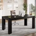 thumbnail image 1 of 63" Modern Executive Computer Desk, Wide Home Office Workstation with Sturdy Metal Legs, Large Writing Table for Study, Workspace or Meeting Area, 1 of 8