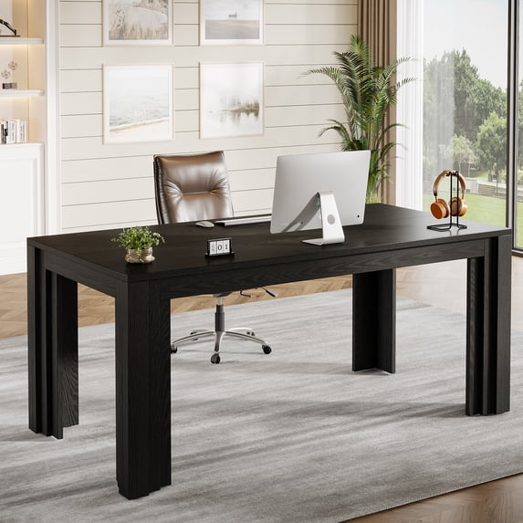63" Modern Executive Computer Desk, Wide Home Office Workstation with Sturdy Metal Legs, Large Writing Table for Study, Workspace or Meeting Area
