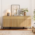 thumbnail image 1 of 63" Modern Wood 3-Drawer Dresser with Reeded Design, Minimalist Dresser Organizer Storage With Charging Station for Bedroom,Living room, Entryway, 1 of 8