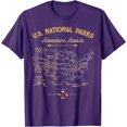 thumbnail image 1 of 63 National Parks Map US Park Retro Vintage Camping Hiking Unisex T-Shirt for Men Women Kids Toddler,Purple Color,Size 2XL, 1 of 5