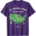 thumbnail image 1 of 63 National Parks Map US Park Retro Vintage Camping Hiking Unisex T-Shirt for Men Women Kids Toddler,Purple Color,Size YM, 1 of 5