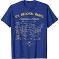 thumbnail image 1 of 63 National Parks Map US Park Retro Vintage Camping Hiking Unisex T-Shirt for Men Women Kids Toddler,Royal Blue Color,Size 4T, 1 of 5