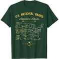thumbnail image 1 of 63 National Parks Map US Park Retro Vintage Camping Hiking Unisex T-Shirt for Men Women Kids Toddler, 1 of 5