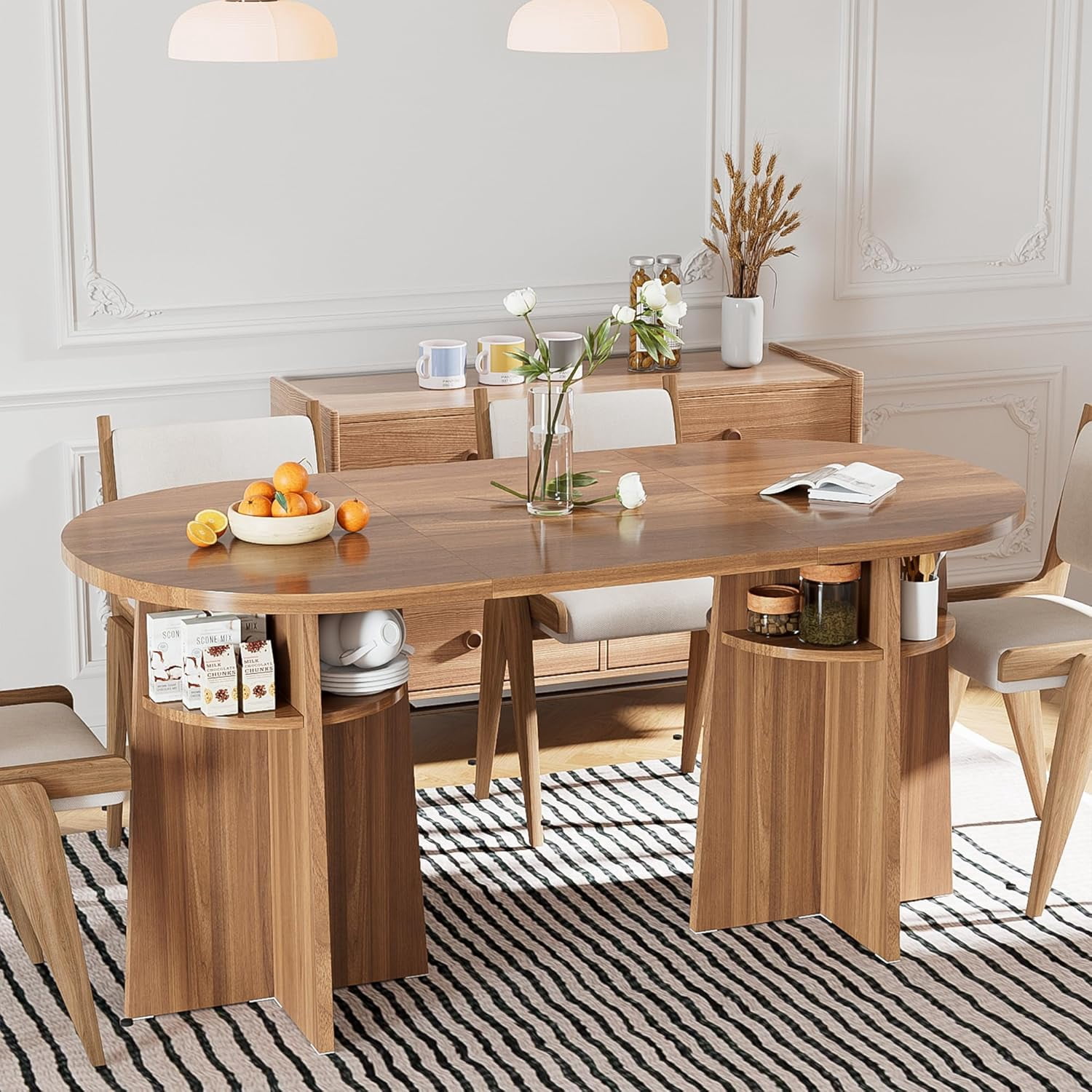 63” Oval Dining Table for 46 People, Modern Dinner Table with Heavy — free download
