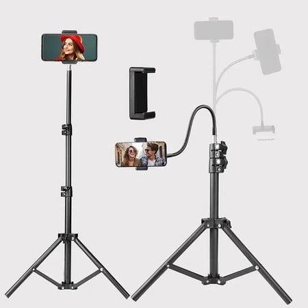 63" Phone Tripod w/ Flex Gooseneck - 360° Rotation for TikTok/YouTube/Live