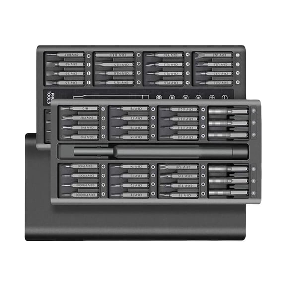 63 Piece Professional Screwdriver Set with Tips Precise Bits and Portable Aluminum Storage for Repairs