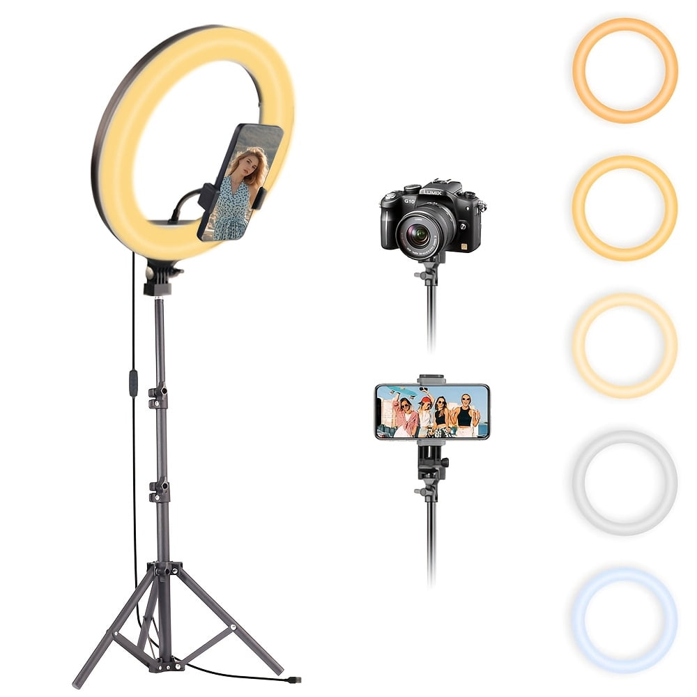 63" Professional Ring Light with 10" Dimmable LED, Adjustable Aluminum Tripod Stand for Streaming, YouTube, TikTok, Makeup