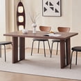 thumbnail image 1 of 63" Rectangle Dining Table for 4 6 People, [35.4" Widen Tabletop] Farmhouse Kitchen Table, Large Dinner Table for Living Room Home Office, Walnut, 1 of 7