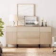 thumbnail image 1 of 63" Reeded Accent Cabinet Set with Doors and Drawers, Modern Credenza Storage Cabinet with Charging Station for Living Room, Kitchen, Dining Room, Hallway, 1 of 7
