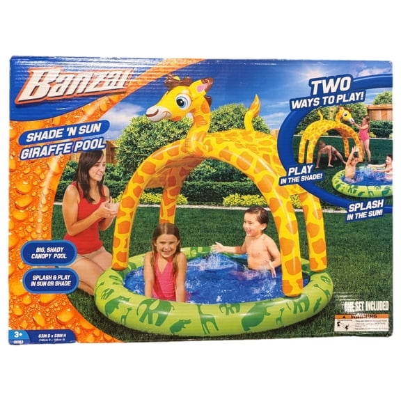 Banzai Shade & Sun Giraffe Pool Inflatable Swimming Pool with Shade Canopy