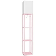 63" Shelf Floor Lamp Modern Pink Standing Lamp with 3 Color Temperature Bulb Lamps for Living Room Bedroom