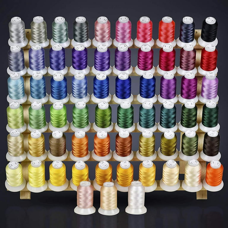 63 Spool Polyester Machine Embroidery Thread Kit - Compatible with Brother  colors - Works with Brother, Babylock, Janome, Singer, Husqvarna Embroidery  Machines - with Color Chart 550yards Each Cone 