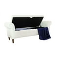 thumbnail image 1 of 63" Storage Ottoman, Flip up Teddy Storage Bench with Safety Hinge, Footstool End of Bed Bench with Rolled Arm for Living Room Entryway Bedroom, Support 500lbs, White, 1 of 9
