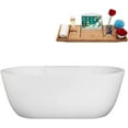 thumbnail image 1 of 63" Streamline B-236-30-WH Soaking Freestanding Tub and Tray With Internal Drain in Glossy White, 1 of 7