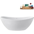 thumbnail image 1 of 63" Streamline G-28-157-PBR Soaking Glossy White Freestanding Tub and Tray With Internal Drain in Polished Brass, 1 of 1