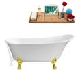 thumbnail image 1 of 63" Streamline N342GLD-WH Soaking Clawfoot Tub and Tray With External Drain, 1 of 7