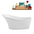 thumbnail image 1 of 63" Streamline N460-IN-BBR Soaking Freestanding Tub and Tray With Internal Drain in Brushed Brass, 1 of 7