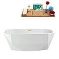 thumbnail image 1 of 63" Streamline N630PBR Soaking Freestanding Tub and Tray With Internal Drain in Polished Brass, 1 of 7