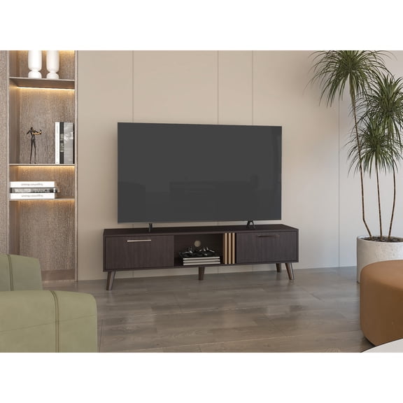 63" TV Stand with Cable Organization / Maintain Clean Look in Entertainment Area