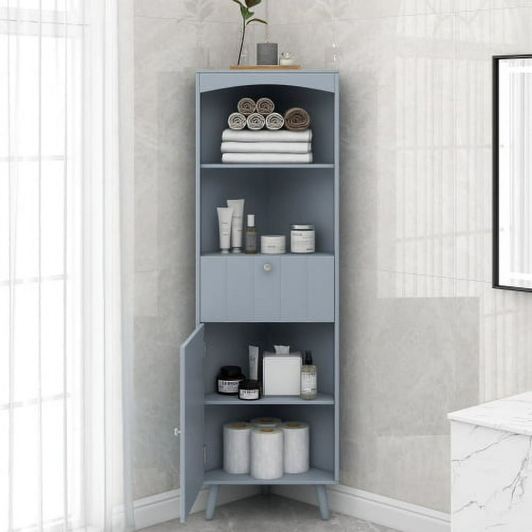 https://i5.walmartimages.com/seo/63-Tall-Bathroom-Storage-Cabinet-Triangle-Corner-Cabinet-Open-Shelves-One-Drawer-1-Door-Adjustable-Shelf-Freestanding-Limited-Space_43197ff6-3322-4032-8177-f84a8445aa0f.f8af3da737541a6865993df68125db08.jpeg?odnHeight=768&odnWidth=768&odnBg=FFFFFF