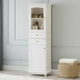 thumbnail image 1 of 63" Tall Bathroom Storage Cabinet with Glass Doors,Two Drawers, and Adjustable Shelves, 1 of 8