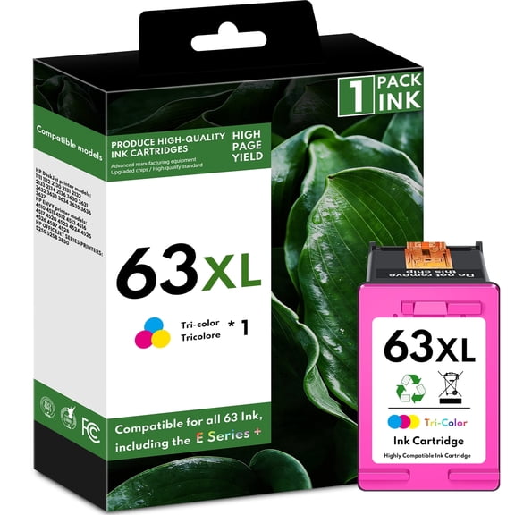 63 Tri-color Ink Cartridge Compatible for HP 63 63XL Ink Cartridge (1 Pack)