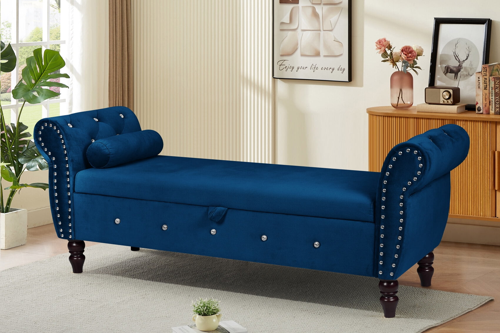63'' Tufted Storage Bench for Bedroom End of Bed, Velvet
