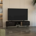 thumbnail image 1 of 63" Tv Stand With Two Pull-down Cabinets And Contemporary Design - Black Oak Wide For Home Entertainment,, 1 of 5