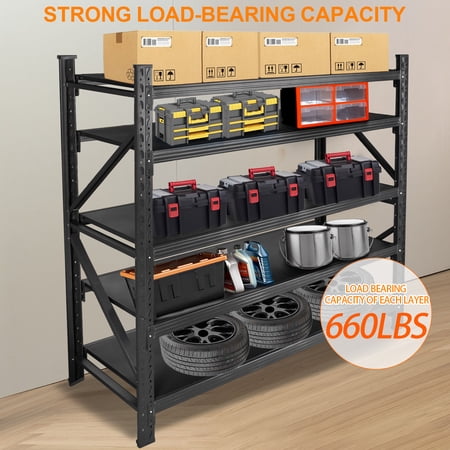 63" W Heavy Duty Garage Shelving Unit 8000lbs Capacity Steel Rack Warehouse