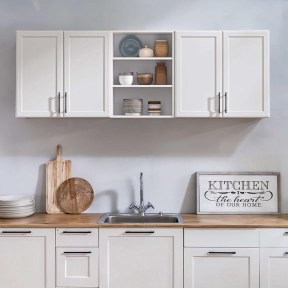 63" W Wall Cabinets for Laundry Room Set of 3, Kitchen Wall Cabinet with Adjustable Shelf, Floating Cabinet, Wall Mounted Cabinet for Laundry Room, Kitchen