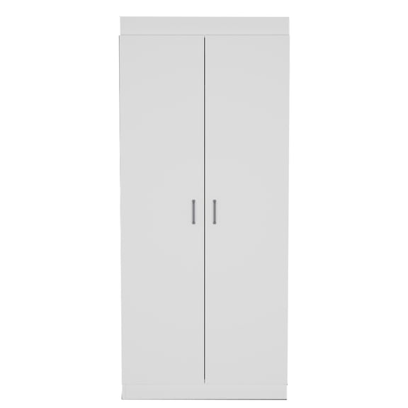63" White Kitchen Pantry with 5 Interior Shelves / Garage Storage Alternative