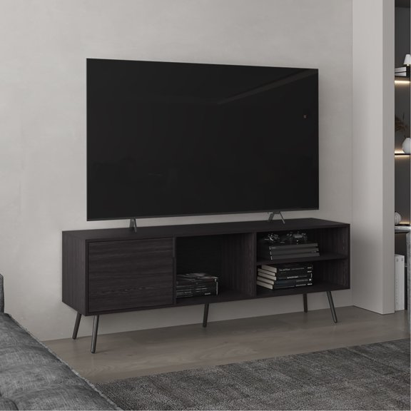 63" Wide, Sturdy & Functional - Cable Management for Cleanliness - TV Room - Maintain a Tidy Look