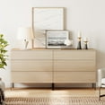 thumbnail image 1 of 63" Wood Accent Chest Set with Drawers, Modern Credenza Storage Cabinet with Reeded Design for Living Room, Kitchen, Dining Room, Hallway, 1 of 7
