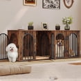 thumbnail image 1 of Hzuaneri Dog Crate Furniture for 2 Dogs, 63" Large Dog Kennel with Divider and Cushion for Medium Large Dogs, Double Dog Crate Furniture TV Stand, Rustic Brown, 1 of 7