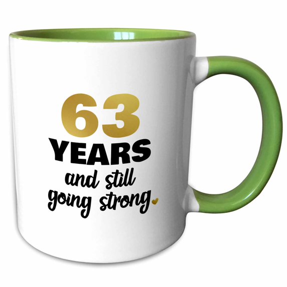 3drose, 63 Year Anniversary Still Going Strong Gift for 63rd Wedding Anniversary, 11oz Two-tone Green Mug