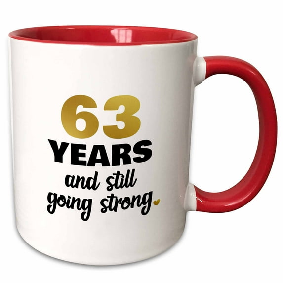 3drose, 63 Year Anniversary Still Going Strong Gift for 63rd Wedding Anniversary, 11oz Two-tone Red Mug