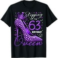 thumbnail image 1 of 63 Year Old Gifts High Heels Stepping Into My 63rd Birthday T-Shirt, 1 of 5