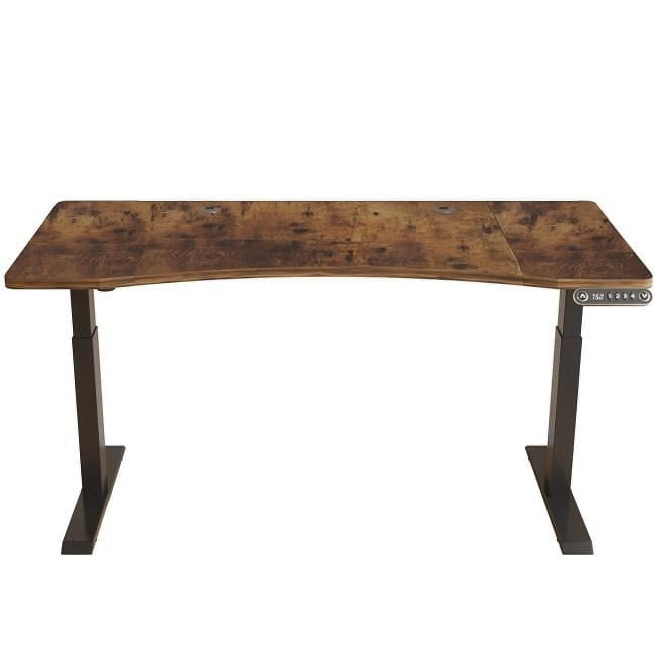 63 in. Adjustable Wood Brown & Black Unique Standing Desk