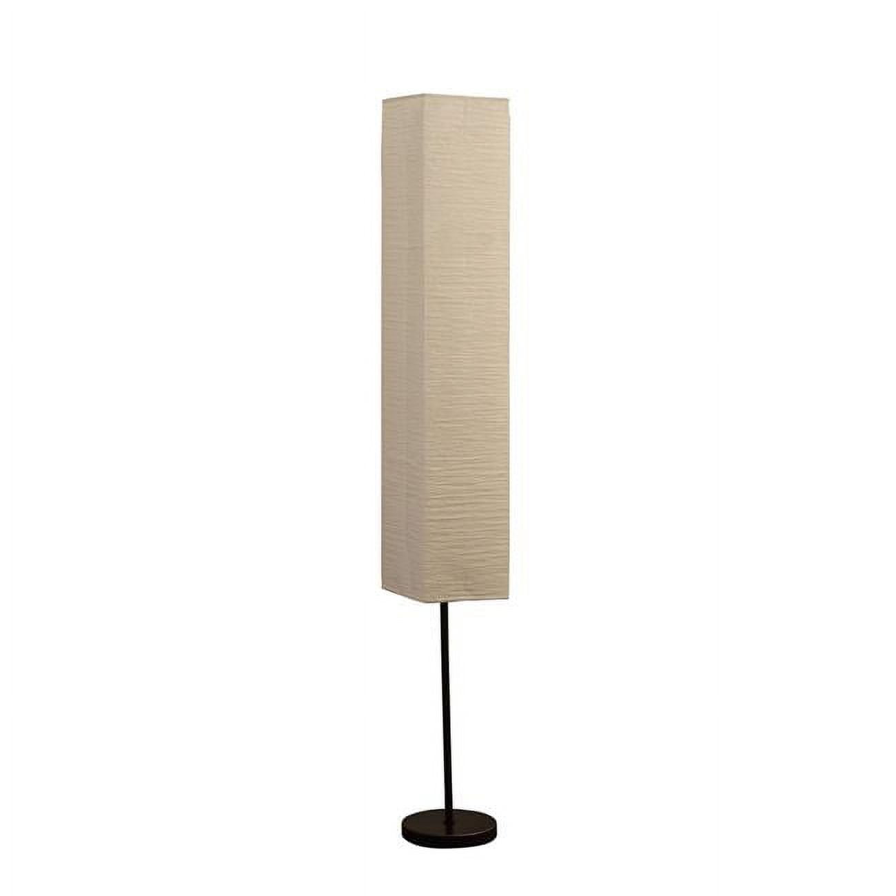 63" Black Column Floor Lamp with Off-White Paper Shade