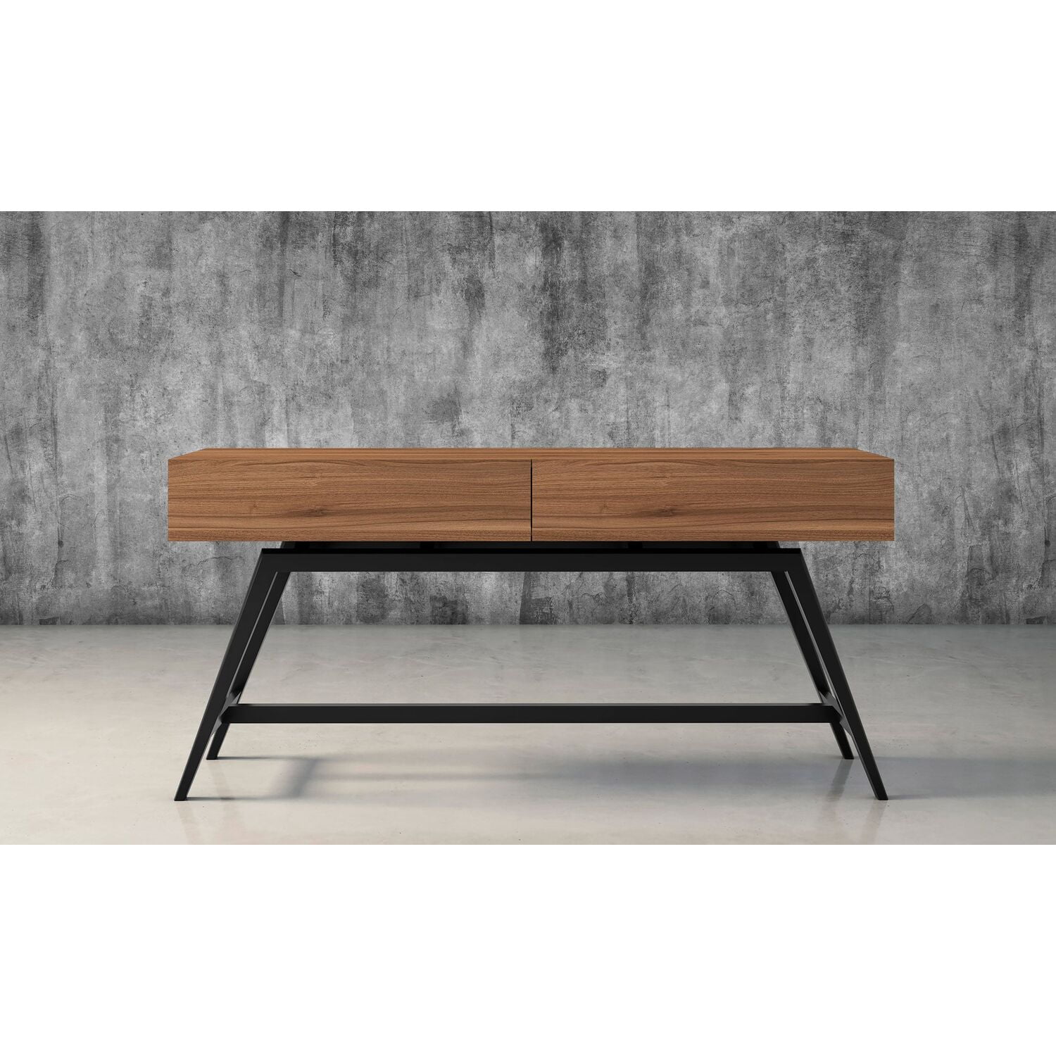 Walnut Midcentury Modern 63'' Console with Storage