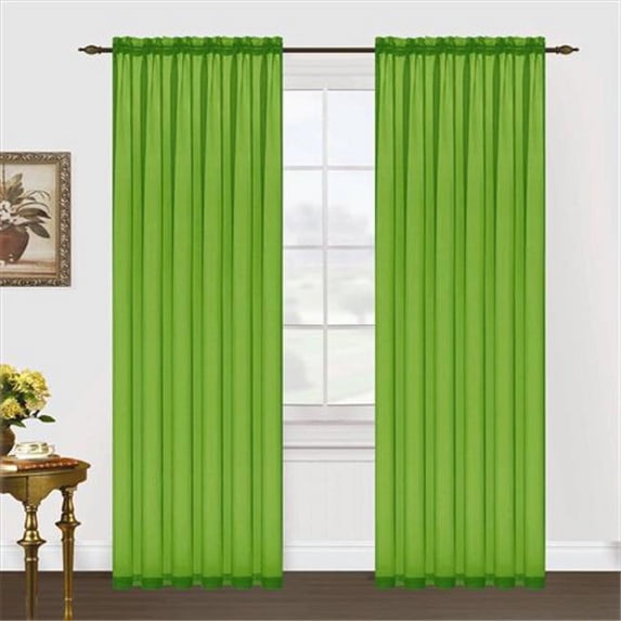 63 in. Monique Voile Panel in Neon Lime