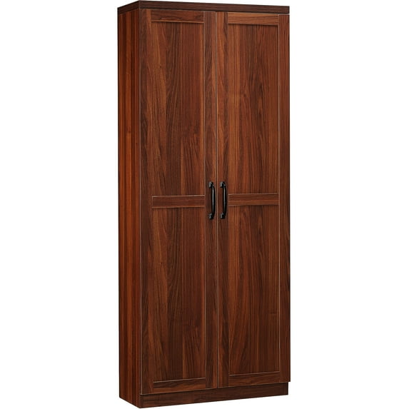 63-inch 2-door storage cabinet with adjustable shelves for kitchen and dining room provides room for tall items like pitchers and blenders enhances organization