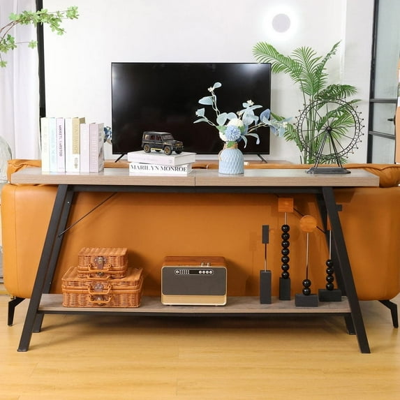 63 inch Entryway Console Table Extra Long Entryway Table w/Shelf Hign Bar Table