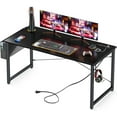 63 inch Small Computer Desk with Power Outlet for Small Spaces Office