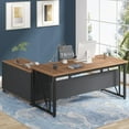thumbnail image 1 of 63 inches Executive Desk and 47" lateral File Cabinet, L-Shaped Computer Desk Home Office Furniture with Drawers and Storage Shelves, 1 of 5
